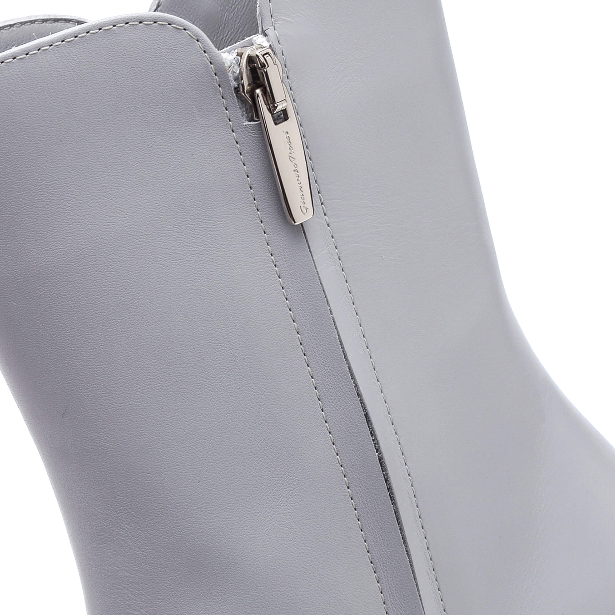 Gianvito Rossi - Grey Leather Adelle 85 Ankle Boots 